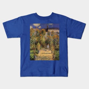 Artist's Garden at Vetheuil by Claude Monet Kids T-Shirt